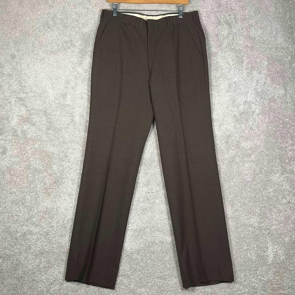 Vintage 60s Brooks Brothers Pants Mens 32x33‎ Wool Brown 346 Talon Zipper 70s